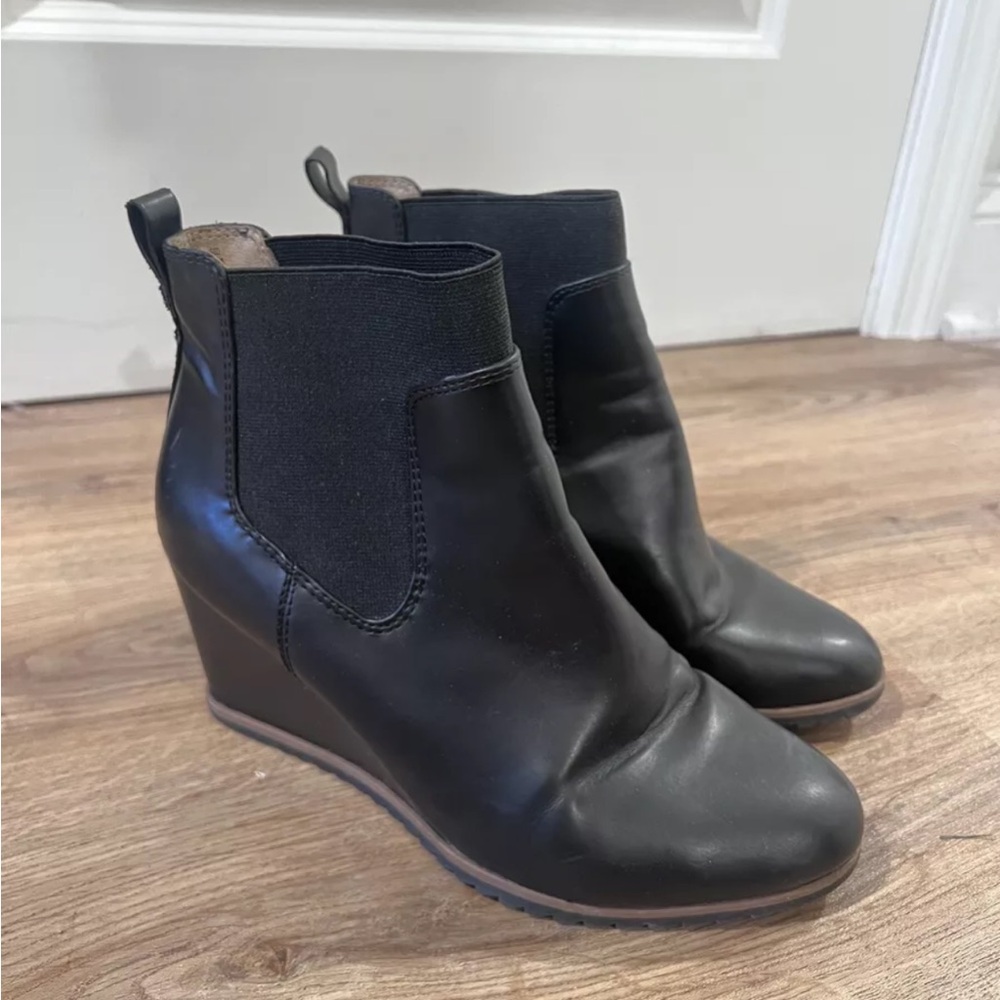 Black Wedge Ankle Boots